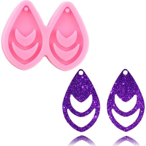 Shiny L/M/S Water Drop Tassel Silicone Mould Polymer Clay DIY Craft Earrings Molds Epoxy Resin Jewelry Making Keychain Moulds