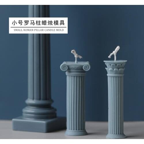 Small Rome pillar Candle Mould Aromatherapy Candle Plaster Mould For home Decoration Silicone Candle Molds Bee wax candle mold