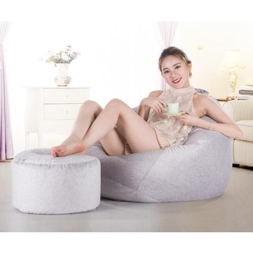 One Set Bean Bag Sofa Cover No Filler Lazy Leisure Beanbag Chair Single Living Room Sofa Bed Puff Pouf Couch Sofa Velvet Bench
