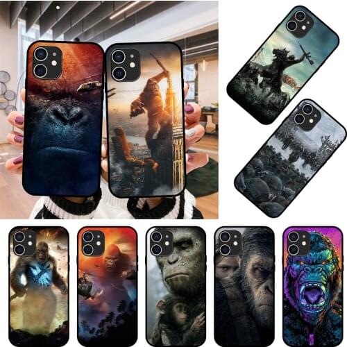 Phone Case For Apple IPhone 12 Mini 11 Pro XR X MAX SE XS 4 5 6 6S 7 8 E Plus Black Cover Waterproof Fashion Coque King Kong