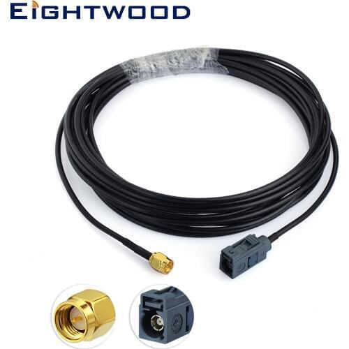 Eightwood Conversion Fakra Straight "G" Jack to SMA Plug RF Connector for DAB+ Car Digital Raido Aerial RG174 Cable 500cm