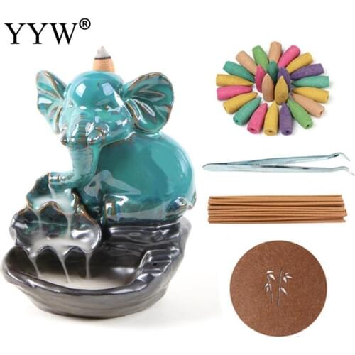 Elephant Incense Burner Backflow Incense Burner creative Zen Lotus Ornaments Appreciate Modern Simple Creative Incense Burner