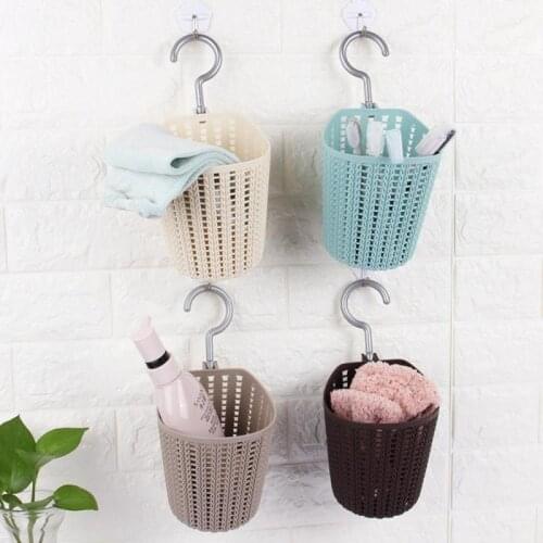 Nordic Style Hollow Design Storage Basket Hanging Pocket Small Sack Sundries Storage Box With Hook Cosmetic Storage Basket