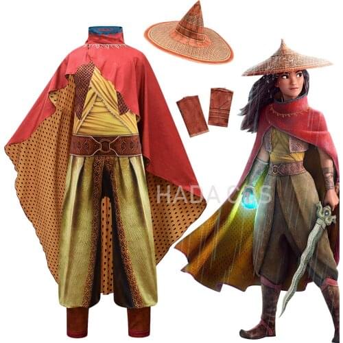 2021 New Movie Raya and The Last Dragon Cosplay Costume Raya Fancy Set 3D Printing Childrens Performance Costume Cosplay Legend