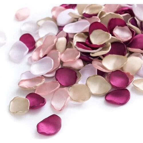 100PCS Artificial Silk Rose Petals Satin Petals Silk For Weddings Silk Handmade Soft Satin Rose Petals Wedding Party Decoration