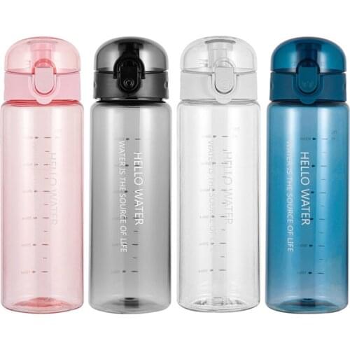 Summer Transparent Plastic Water Bottle Portable Kettle Outdoor Fitness Sports Water Cups Mug for Adult Children