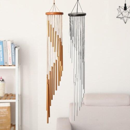 Nordic Metal Wind Chimes Garden Patio Outdoor Wall Hanging Door Hanging Ornament 18 Tubes Wind Bells Home Decoration