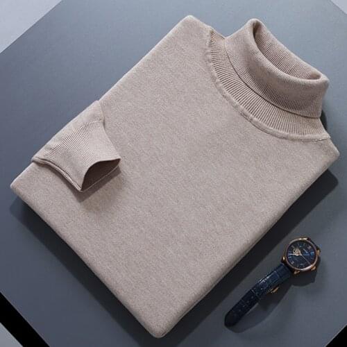 Man Sweaters Cashmere and Wool Knitted Jumpers 11Colors Hot Sale Winter Fashion Turtleneck Pullover Men Woolen Clothes Male Tops