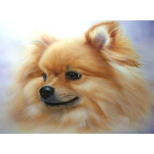 Animal Dog Pomeranian DIY 11CT Embroidery Cross Stitch Kits Needlework Craft Set Cotton Thread Printed Canvas Home Design