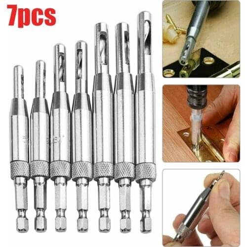 4Pcs / 7Pcs Power Tool Core Drill Bit Set Hole Puncher Hinge Tapper for Doors Self Center Woodworking Tools