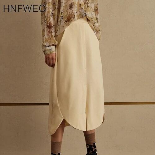 2020 New Solid Irregular Skirt A-line Patchwork Personality Female High Waist Streetwear Casual K300
