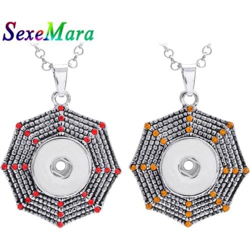 New Snap Jewelry Snap Necklace Vintage Rhinestone Pendant Necklace Fit 18mm Rhinestone Snap Button Jewelry for Women DIY Jewelry