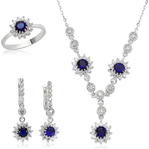 Original silver , Navy Blue Stony Set ,Most Special Jewelry Sets Suitable and Quality Products Types