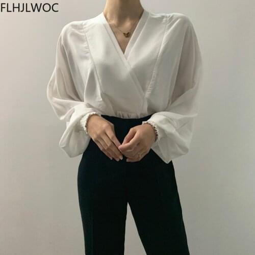 2021 Autumn Spring Basic Doll Design Tops Blusas Hot Sales Fashion Women Elegant Solid Black White Work Cute Sweet Girls Blouses