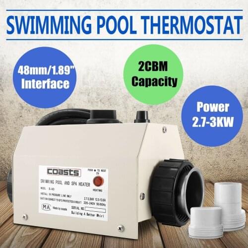 SPA Heating Thermostat 220V 50-60 Hz Water Heater Pool Water Heater 264 x 124 x 124 mm Pool Thermostat with 48 mm Interface