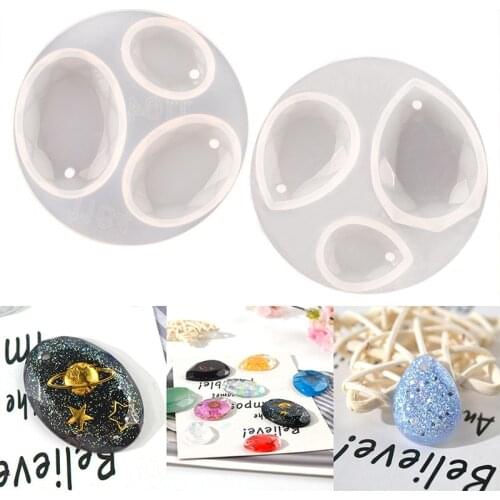 Transparent Geometry Crystal Silicone Mold Love Moon Variety Gemstone Epoxy Resin Mold For DIY UV Pendants Ring Jewelry Making