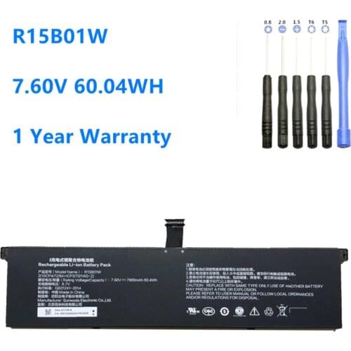 R15B01W new Laptop Battery For Xiaomi Pro i5 15.6 R15B01W 7.60V 7900mAh/60.04WH