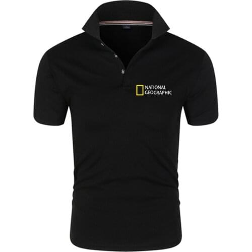 National Geographic 100% Cotton Polo Shirts Men & Women Unisex Shirt Plus Size Short Sleeve Man Polos Mens Brands Casual