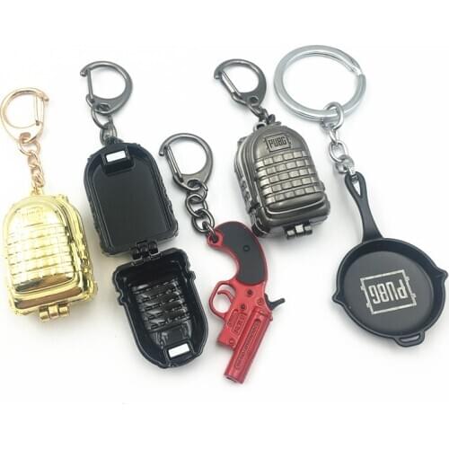 20PCS/Lot Game Pubg Level 3 Backpack MINI Keychain Metal PUBG Key Chians For Men Car Women Bag Can Open Chaveiro Accessories