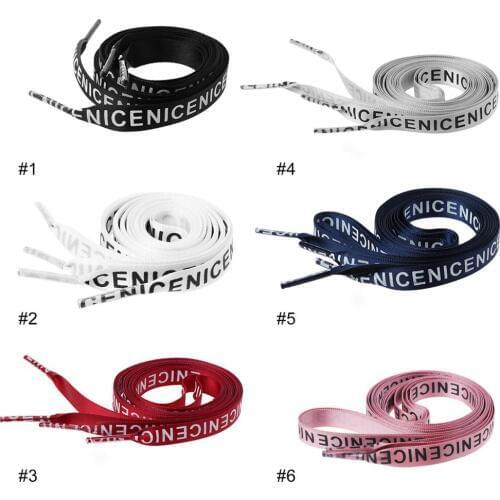 Shoe Strings Fashion Letters Printed for Sneaker Sports Shoes Laces Shoelaces Unisex Casual Flat 1cm Athletic Running Shoe