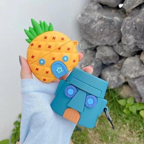 Cute Pineapple House Earphone Case For HUAWEI FreeBuds 4i Funny Design Easter Island Stone Statue house Headphones Cover