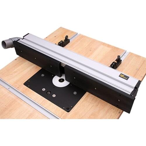 Aluminium Router Fence T-tracks Sliding Bracket with Dust Port Connection For Table Saw Workbenches Carpenter Woodworking Tools