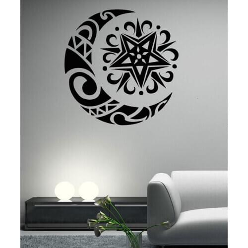 Vinyl wall decal sticker moon and stars design home bedroom living room wall decoration decal mandala wall deca5072