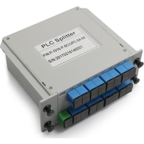 High quality FTTH SC UPC 1x16 Cassette type PLC fiber Optic Splitter SC Fiber Splitter Distribution Box with SC APC Connector