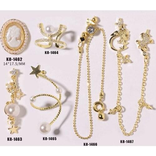 10 Pcs Charm Pearl 3D Nail Art Decorations Shiny Alloy Zircon Crystal Diamond Luxury Pendant Jewelry Manicure Design Accessories