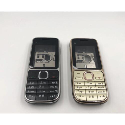100% Original New Full Housing Case Cover For Nokia C2-01 Battery Cover Housing case With English Keyboard+Logo