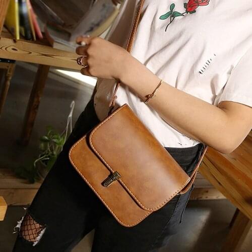 2020 Fashion Women Shoulder Crossbody Bags Leather Lock Flap Handbag Mobile Phone Packet Lady Mini Messenger Bag