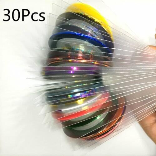30 Roll Mixed Color Nail Striping Tape Decal 3d Nailart Tips Decoration Line Foil Sticker Charms Variety Accessories Easy to Use