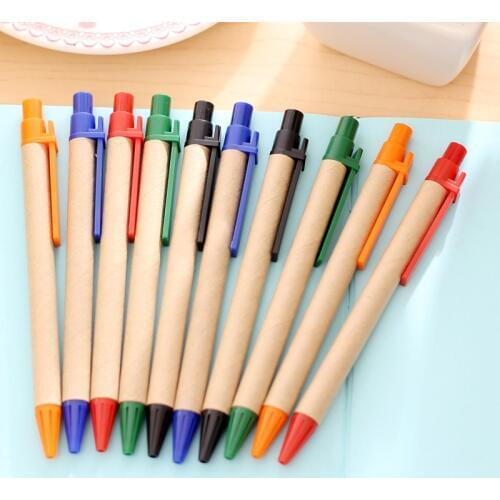 500pcs/lot promotional paper ball pen ECO pen FREE SHIPPING Plastic Clip Eco Ball Paper Pen