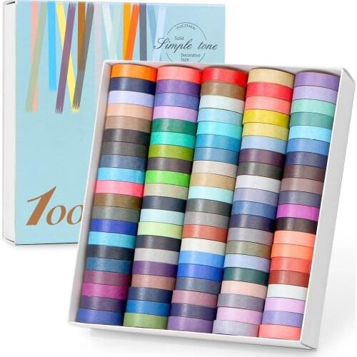 60/100 Rolls Washi Tape Set Colored Decorative Tape Masking Tape DIY Scrapbook Craft Tape for Diary Supplies