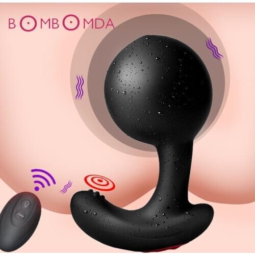 Wireless Remote Control Male Prostate Massager Inflatable Anal Plug Vibrating Butt Plug Anal Expansion Vibrator Sex Toys For Men