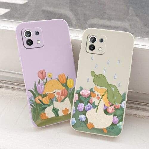 Duck For Xiaomi Mi 11 Ultra 11i 10T 9T Pro Lite Case Flower Cover Xiaomi Mi 10 10S 9 8 lite Pro Poco F2 X2 F3 Pro Phone Case