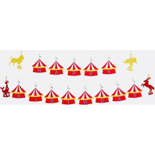 Circus Carnival Theme Party Supplies Glitter Felt Monthly Photo Banner Kids Baby1st Birthday Party Decorations Garland