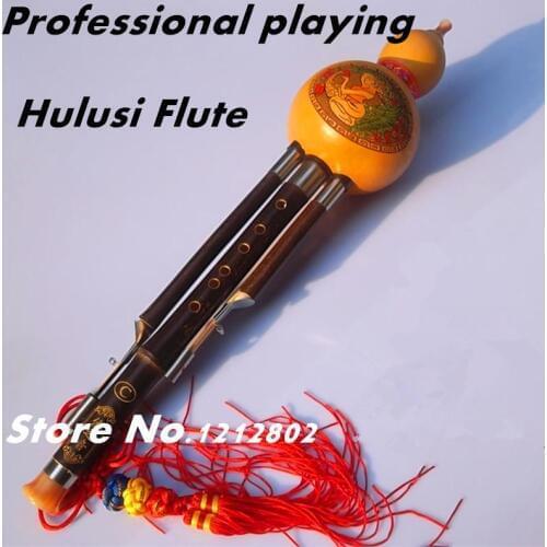 Cucurbit Flute Hulusi Natural Gourd and Bamboo Flauta Hulusi C/ bB Key Professional Detachable Flute Hulusi Musical Instrument