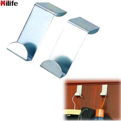 Coat Storage Holder Hook Hat Bag Organizer Home Kitchen Cabinet Wall Door Stainless Steel Door Straps Hanger Hooks 2Pcs/Set