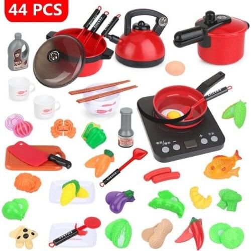 Children Kitchen Toys Food Cookware Pot Pan Kids Pretend Play Kitchen Set Toys For Girls Doll Food Simulation Kitchen Utensils