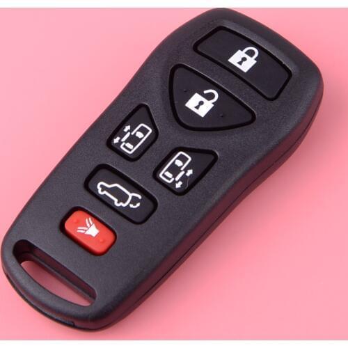 DWCX 6 Buttons Keyless Car Remote Key Shell Case Fob Transponder fit for Nissan Quest 2004 2005 2006 2007 2008 2009