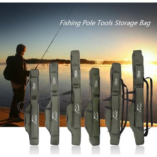 FDDL 120/130/150cm Folding Fishing Rod Carrier Canvas Fishing Tackle 2/3 Layers Fishing bag Fish Pole Tools Storage Bag Case