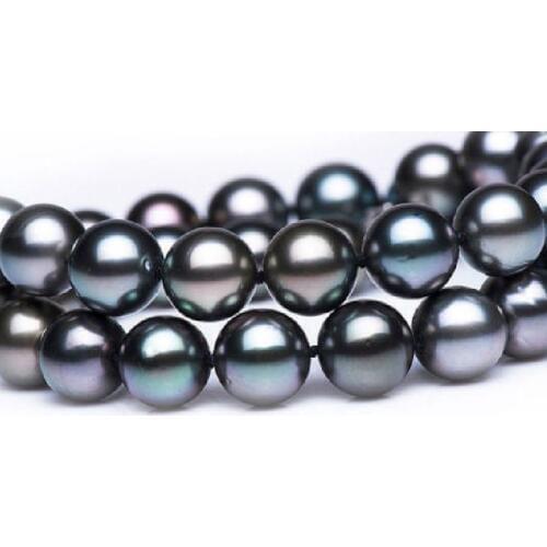 Stunning10-11mm tahitian peacock blue pearl necklace 20inch shipping free
