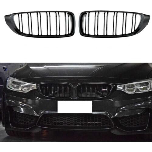 Gloss Black Front Kidney Grille Double Slat M4 Sport Style Grill for BMW 4 Series F32 F33 F36 F82 428i 435i Cabriolet Coupe
