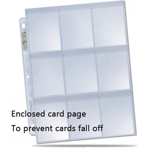 20PCS/LOT Ultra.Pro 9 Close Pockets Card Pages Board Game Cards Holder Barriers For Protector TCG/MGT/PKM/PTCG/Yugioh Album Page