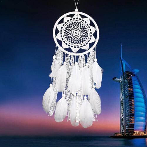 Lace Sun Flower Streamer Dream Catcher Net Home Dream Network Decoration Pendant Car Feather Ornaments #AW