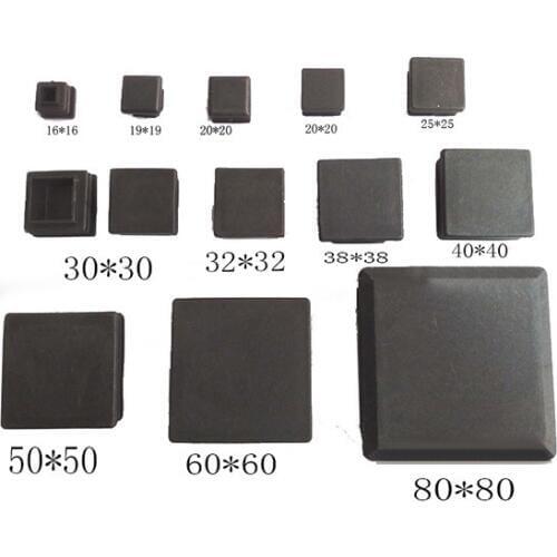 SQ1 Square Tube Insert Ends plastic blank tube plastic plug leg cap,chair table feet plug 13,15,16,19,20,22,25,30,32,35,38 40mm