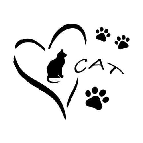 LLY-0019 Creativity Car Sticker Love Heart Paw Prints Cute Kitten Modeling Decal PVC Auto Motorcycle Waterproof Decals Decor