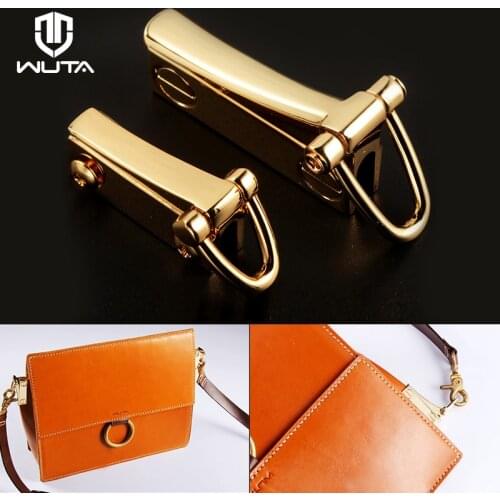 WUTA Leathercraft Accessories Bag Hangers Gusset Clamp Accordion Pleats Bag Side Edge Link Hardware With Metal Clip 2pcs/pack