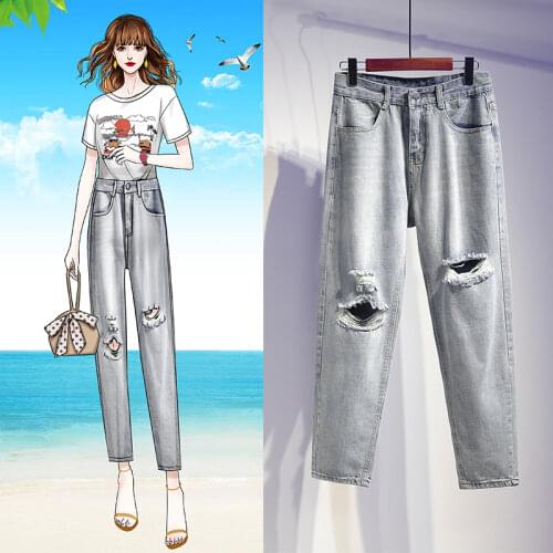 Женские рваные джинсы MONBEEPH China At AliExpress